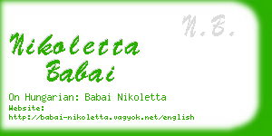 nikoletta babai business card